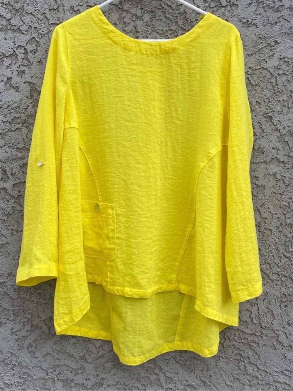 John Mark Sunflower Yellow Linen Pocket Tunic